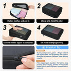 BAGAIL 4 Set/6 Set/8 Set Compression Packing Cubes Travel Accessories Expandable Packing Organizers (Square Mesh, 05-Black)