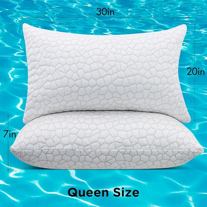 SUPA MODERN Cooling Bed Pillows for Sleeping 1 Pack Shredded Memory Foam Pillows Adjustable Cool Pillow