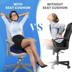 TushGuard Seat Cushion for Office Chair Memory Foam Non-Slip Cushion Back, Relief Chair Pad, Butt Pillow for Office Chair, Car, Computer Desk, Blue