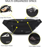 MAXTOP Large Crossbody Fanny Pack with 4-Zipper Pockets,Gifts for Enjoy Sports Festival Workout Traveling Running Casual Hands-Free Wallets Waist Pack Phone Bag Carrying All Phones
