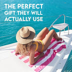 Dock & Bay Customized Beach Towel - Quick Dry, Sand Free - Compact, Lightweight - 100% Recycled - Includes Bag - Cabana - Phi Phi Pink- Large