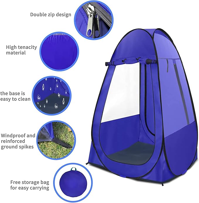 Pop Up Tent, Clear Outdoor Tents Sports Fishing, Rainproof and Windproof Beach Camping, Lightweight and Sturdy, Easy Set Up, UPF 50+ Portable Folding 39" x 64"