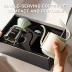 Pour Over Coffee Maker Set, Pour Over Kettle, Coffee Dripper, Glass Coffee Server with Scale, Stainless Steel Filter (Green)