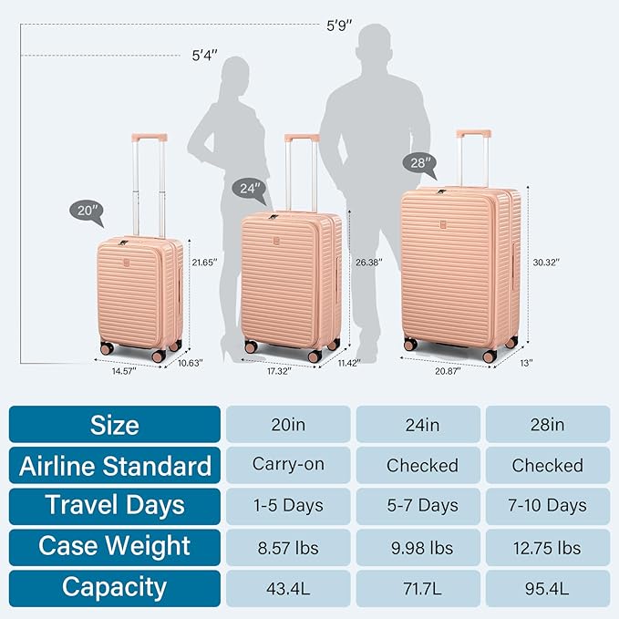Hard Shell Suitcases 28 Inch Large Checked Luggage with Spinner Wheels Cup Holder, Expandable Check in Luggage Lightweight Top Opening Luggage Big Rolling Suitcase with Lock, Pink