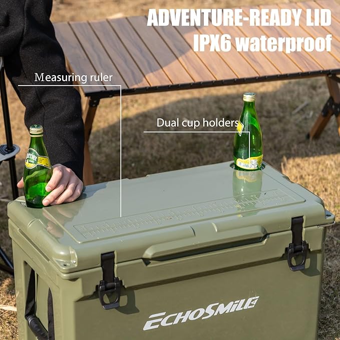 EchoSmile 25/30/35/40/60/75 Quart Rotomolded Cooler, Built to Stand up to The Rigors of The Journey