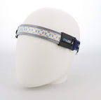 OPTIMAL VENTURES LED Headlamp Liteband Super Lightweight Flex 300 Lumen Bright Head Lamp, AAA Battery Powered Headlamps, Camping, Running, Hard Hat Light, Best Rated for Forehead Flashlight, Blue