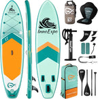 InnoExpo Inflatable Stand Up Paddle Boards with Premium Accessories, Wide Stable SUP Paddle Board Design, Non-Slip Comfort Deck for Youth & Adults