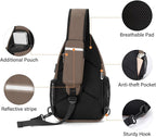 MOSISO Sling Backpack Bag, Crossbody Shoulder Bag Travel Hiking Daypack Chest Bag with Front Square Pocket&USB Charging Port