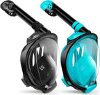 Greatever G2 Snorkeling Gear for Adults 2PCS, Full Face Snorkel Mask with Dry Top Snorkel,Anti-Leak & Anti-Fog Snorkel Mask Adult,Foldable Snorkeling Mask with Camera Mount mesh Bag