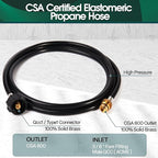 KOMAN 5FT Propane Hose Adapter 1lb to 20lb, Propane Tank Aapter,Converter for Buddy Heaters,Coleman Camping Stove,Weber Q/Blackstone Griddle Grill,1lb Propane Appliances Connect to 20lb Tank,Certified