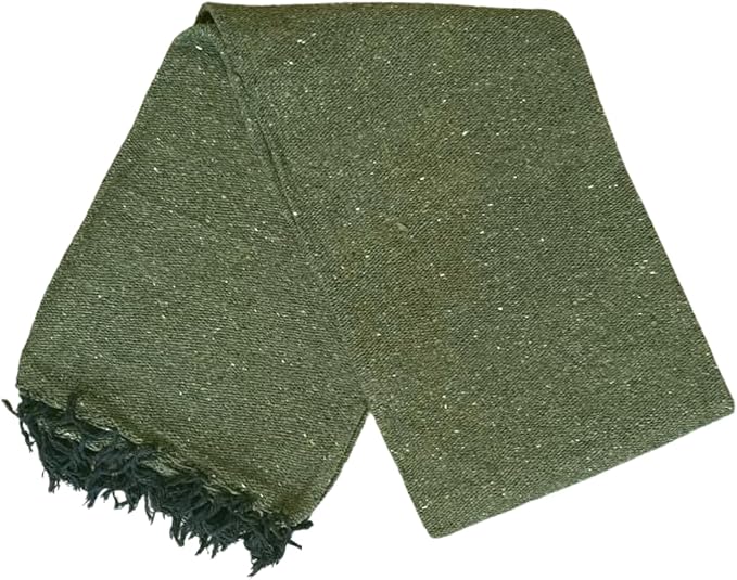 Open Road Goods Solid Color Mexican Yoga Blanket – Large Handwoven Throw for Yoga, Beach, Camping or Home – Soft and Durable Cotton Blend