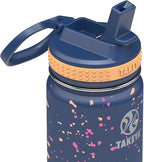 Takeya Actives Water Bottle with Straw Lid - Bottle with Double Stainless Steel Insulation - Dishwasher Safe & BPA-Free - Bottle with Straw Lid & Removable Bumper - 22 oz, Cool Ray
