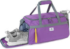 SKYSPER Gym Bag for Men & Women with Shoe Compartment, Carry-on Gym Duffle Bag for Travel and Sports, Workout Overnight Bag with Large Wet Pocket, Purple