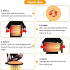 ALEVMOOM Upgraded XXL 19.7" Collapsible Stool, Heavy Duty Portable Folding Stool Max Load 1000 lbs, Retractable Telescoping Foldable Seat for Camping Fishing Hiking Travel BBQ