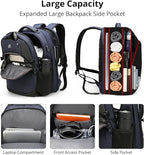 Swissdigital Design Travel Laptop Backpack for Men and Women, 35L Expandable Large Business Backpack with USB Charging Port for Fits 17 Inch Notebook, Blue | SD1671-12