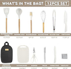 Camping Accessories Kitchen Cooking Utensils Set - Portable Outdoor Camp Cookware Set, Silicone Camper Essentials Gear Must Have Supplies for Travel RV BBQ Grill Picnic Hiking