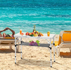 3ft Aluminum Folding Picnic Table - Lightweight & Portable Outdoor Table with Adjustable Height, Storage Net for Camping, Backyard, RV Trips