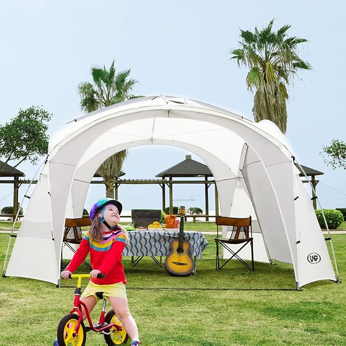 UNP Easy Beach Tent Pop Up Canopy UPF50+ Tent with Side Wall, Ground Pegs, and Stability Poles, Sun Shelter Rainproof, Waterproof for Camping Trips, Backyard Fun, Party Or Picnics