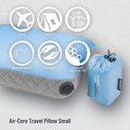 COCOON- Premium - Ultralight AirCore Pillow - Inflatable Camping and Travel Pillow (Light Blue, Small)