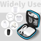 Earbud Case Portable EVA Carrying Case Storage Bag Cell Phone Accessories Organizer with Carabiner for Wired/Wireless Headphones, SD Memory Card, Camera Chips(Square, 5 Pack2)