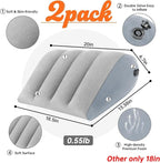Portable Inflatable Wedge Pillow 2 Pack,Body Positioner for Sleep Support, Large 20in Adjustable Travel Cushion - Lightweight Bed/Leg/Partner Support Pillow, Fast Inflation, Grey