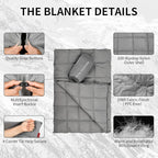 Down Camping Blanket, Muti-Use Outdoor Travel Blanket, Puffy Sleeping Bag Blanket, Waterproof Packable Backpacking Quilt for Camping, Travel, Airplane, Hiking, Picnic, 55''x79''