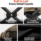 Overmont Oversized XL Camping Chair for Adults - 400lbs Support Heavy-Duty Padded Folding Chair with Side Pocket Cup Holder Cooling Bag for Outdoor Sports Garden Beach Fishing Lawn Khaki