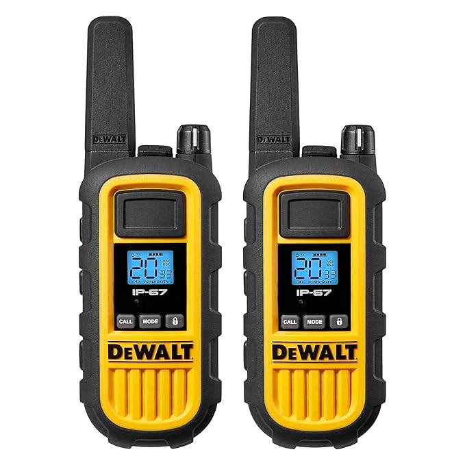 DEWALT FRS Walkie Talkies Long Range 2 Way Radio, 2 Watt, Waterproof & Rechargeable, 48 Pack with 8X Gang Chargers, 8DXFRS800-BCH6