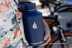 HYDRO CELL Stainless Steel Insulated Water Bottle with Straw - For Cold & Hot Drinks - Metal Vacuum Flask with Screw Cap and Modern Leakproof Sport Thermos for Adults (Navy 64oz)