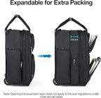 Hanke Softside Expandable Underseat Carry On Luggage for Airplanes,Travel Luggage Rolling Bag Personal Item Bag Small Suitcase,Black,16-Inch