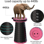 ALEVMOOM Upgraded Folding Stool with Cushion,Portable Collapsible Retractable Stool,Outdoor Chair,Yet More Sturdy Load Capacity 440lbs for Camping Garden Fishing Hiking BBQ with Carry Bag