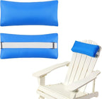 Chaise Lounge Head Pillow, 2 Pack Outdoor Lounge Chair Pillows with Adjustable Strap Longue Head Pillow Headrest Pillows for Patio Backyard Beach Pool Garden Recliner(Azure Blue)