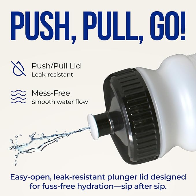 Rolling Sands USA Made 20 Ounce Sports Water Bottles - 24-Pack Bulk BPA-Free Blank Sports Bottles for Teams & Classrooms - Clear Frost Bottle/Green Lid, No Smell No Taste