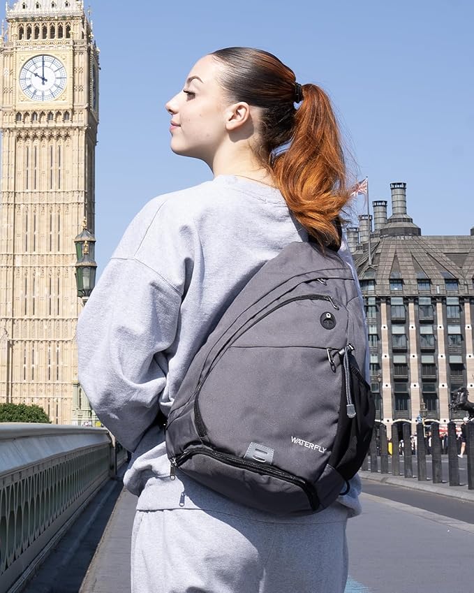 WATERFLY Sling Bag Crossbody Backpack: Over Shoulder Daypack Casual Cross Chest Side Pack