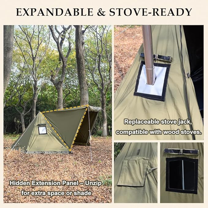 TOMOUNT Bivy Tent Canvas Shelter for Camping for Two Person