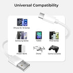 Basesailor for iPhone 17 16 Pro Max Charger Cord,USB to USB C Cable,Type C Charging Power Cord for Apple 17e 15 iPad 10 Air 4 5,Samsung Galaxy S26 S25 S24 S23,White,2Pack 10FT(3M)