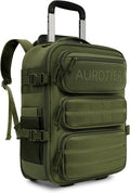 Rolling Tactical Laptop Backpack, Underseat Travel Backpack with Wheels, 16 Inch Wheeled Military Computer Backpack for Men and Women, Roller Overnight Molle Outdoor Hiking College Carry on Luggage