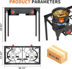 SKOK 2 Burner Propane Stove - Portable Camping Stove with 150,000BTU High Efficiency Propane Burner, Outdoor Stove for Camping, Backyard, Picnic