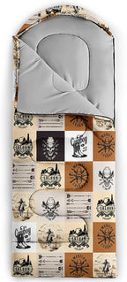 Sleeping Bags for Adults and Kids，3D Printing Camping Sleeping Bag for Girls Boys Lightweight Waterproof Cold/Warm 3-Season，Outdoor Travel with Compression Bags