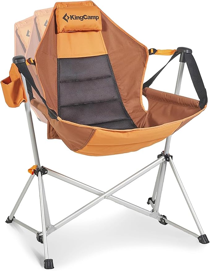 KingCamp Hammock Camping Chair, Swinging Portable Folding Camp Chairs for Adults Max 440lbs Heavy Duty Foldable Oversized Rocker with Aluminum Alloy Frame Cup Holder for Outdoor Beach Patio Sport