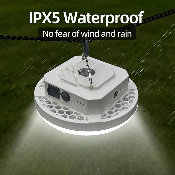 10000mAh Rechargeable Hanging Tent Light with Magnet, Portable 30W 4000LM LED 3 Color Lighting Modes Camping Lantern, IPX5 Waterproof LED Flashlight for Emergency & Gift
