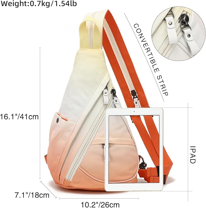 KL928 Canvas Sling Bag - Small Crossbody Backpack Shoulder Casual Daypack Rucksack for Men Women