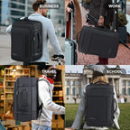 55L Carry On Backpack, Extra Large Travel Backpack for Men & Women, Expandable 60L Big Capacity Bag For Airplanes, Travel Gifts for Men Women, Fits 18.4 Inch Laptop, Luggage Suitcase Daypack, Black