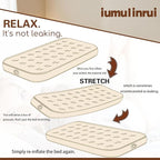 Twin Size Air Mattress – Single Inflatable Bed with Fiber-Tech Support, 10" Height, 300 lbs Capacity, Portable Blow Up Mattress for Camping, Guests & Travel