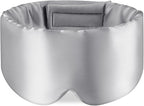 Zenssia 100% Mulberry Silk Sleep Mask Eye Mask for Man and Woman with Adjustable Headband, Full Size Large Sleep Mask & Blindfold for Total Blackout for All Night Sleep, Travel & Nap-Silvergrey