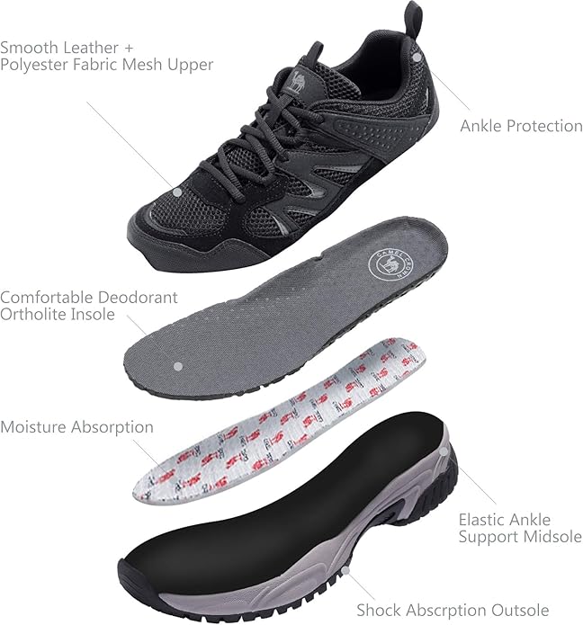 CAMELSPORTS Hiking Shoes Men Lightweight Non-Slip Breathable Sneakers Low Top Walking Shoes for Outdoor Trailing Trekking Walking Climbing