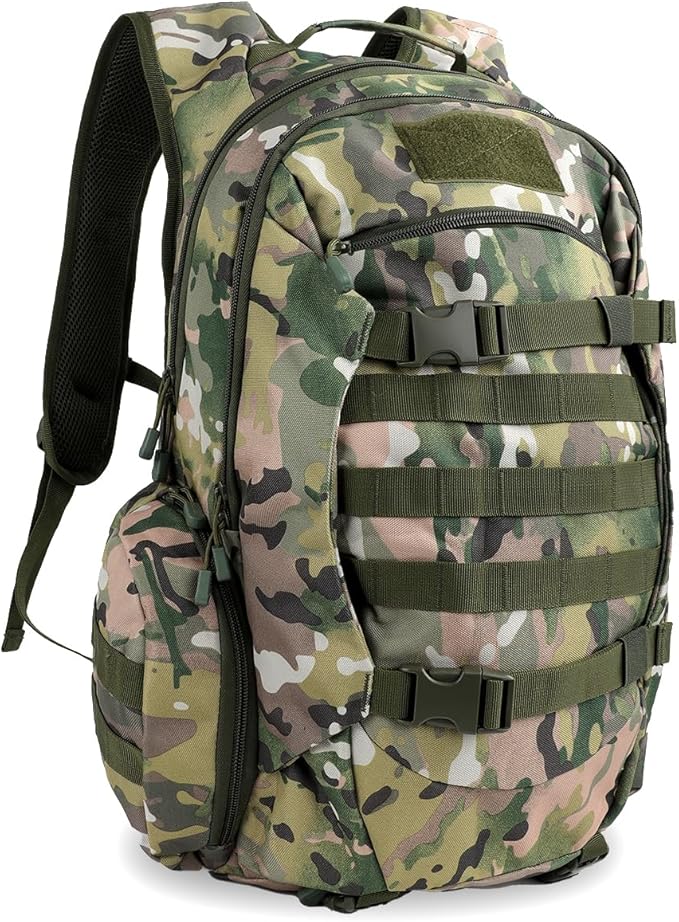 35L Tactical Backpack for Men, MOLLE Military Bug Out Bag, Waterproof Rucksack for Hiking with Hydration Port CP