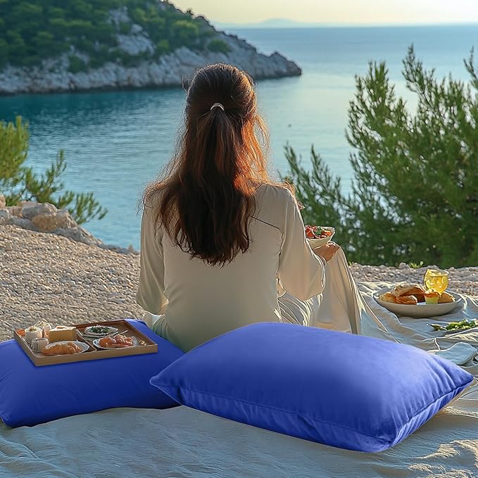 Small Gel Memory Foam Camping Pillow Travel - Contoured Support -Compressible Pillow Ideal for Backpacking, Camping, Travel, Car, Airplane,Office Nap
