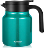 34Oz Thermal Coffee Carafe for Hot/Cold, Stainless Steel Thermos Carafes for Hot Liquids, Dustproof Insulated Hot Water Carafe for Party/Home,Agave Teal