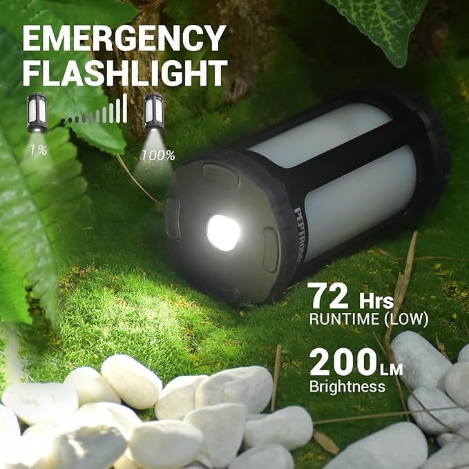 Camping Lantern Rechargeable 150Hr Runtime, 600LM Ultra Bright 360° COB Camping Light, IPX7 Waterproof 2900mAh Power Bank, Portable Emergency Flashlight for Hiking Power Outage Survival Gear